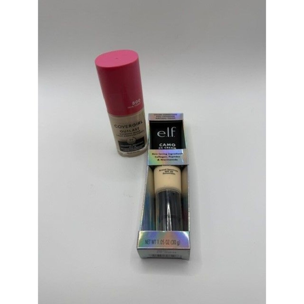 Covergirl Outlast Foundation 805 Ivory + e.l.f. Camo CC Cream Fair 120 N New Lot